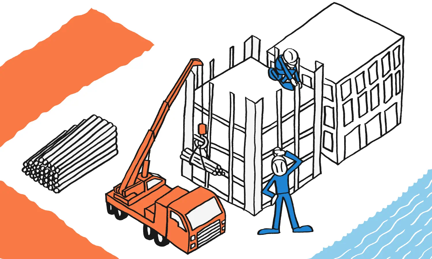 クレーン 作業のイラスト